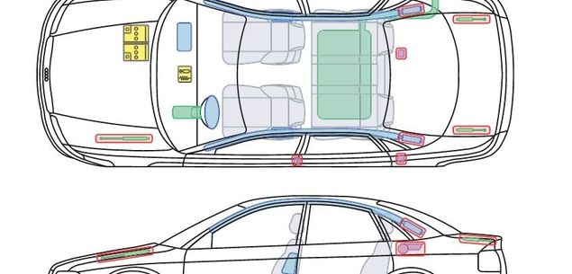 Przykładowa karta ratownicza Audi A4